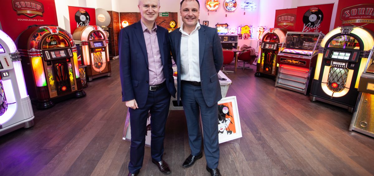 Leeds City Council Chief Executive Tom Riordan pops in for the opening of the Sound Leisure pop-up shop in Victoria Gate.