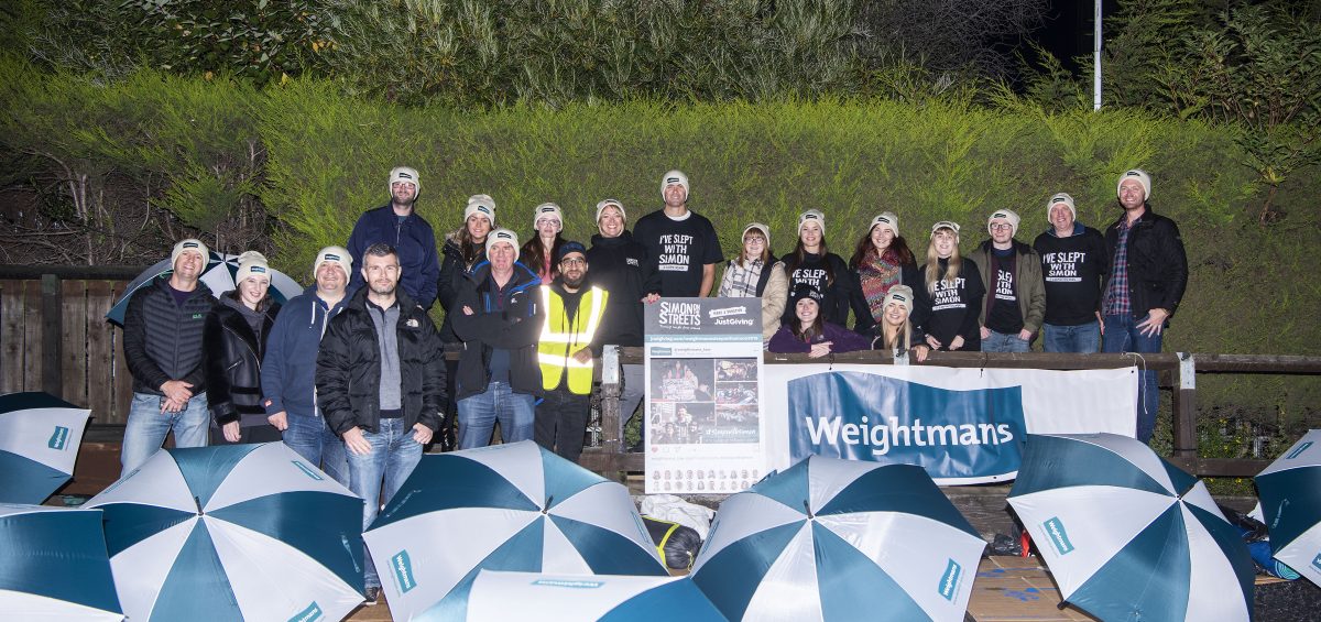 Weightmans at Simon on the Streets Big Sleepout 2019