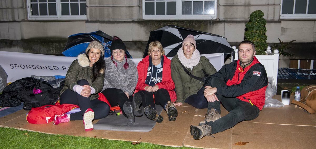Participants at Simon on the Streets last Big Sleep Out at Leeds Civic Hall. Photo by Sam Toolsie