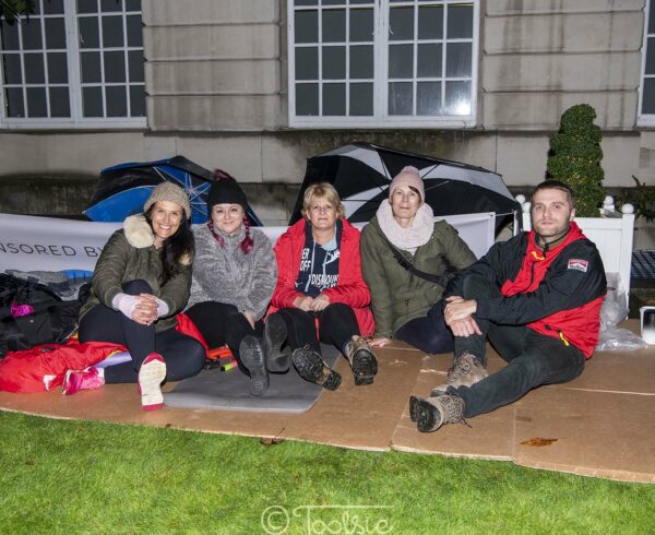 Participants at Simon on the Streets last Big Sleep Out at Leeds Civic Hall. Photo by Sam Toolsie