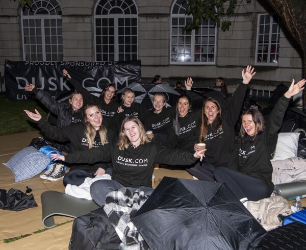 The DUSK team taking part at Simon on the Streets Big SleepOut 2023. Photo by Sam Toolsie